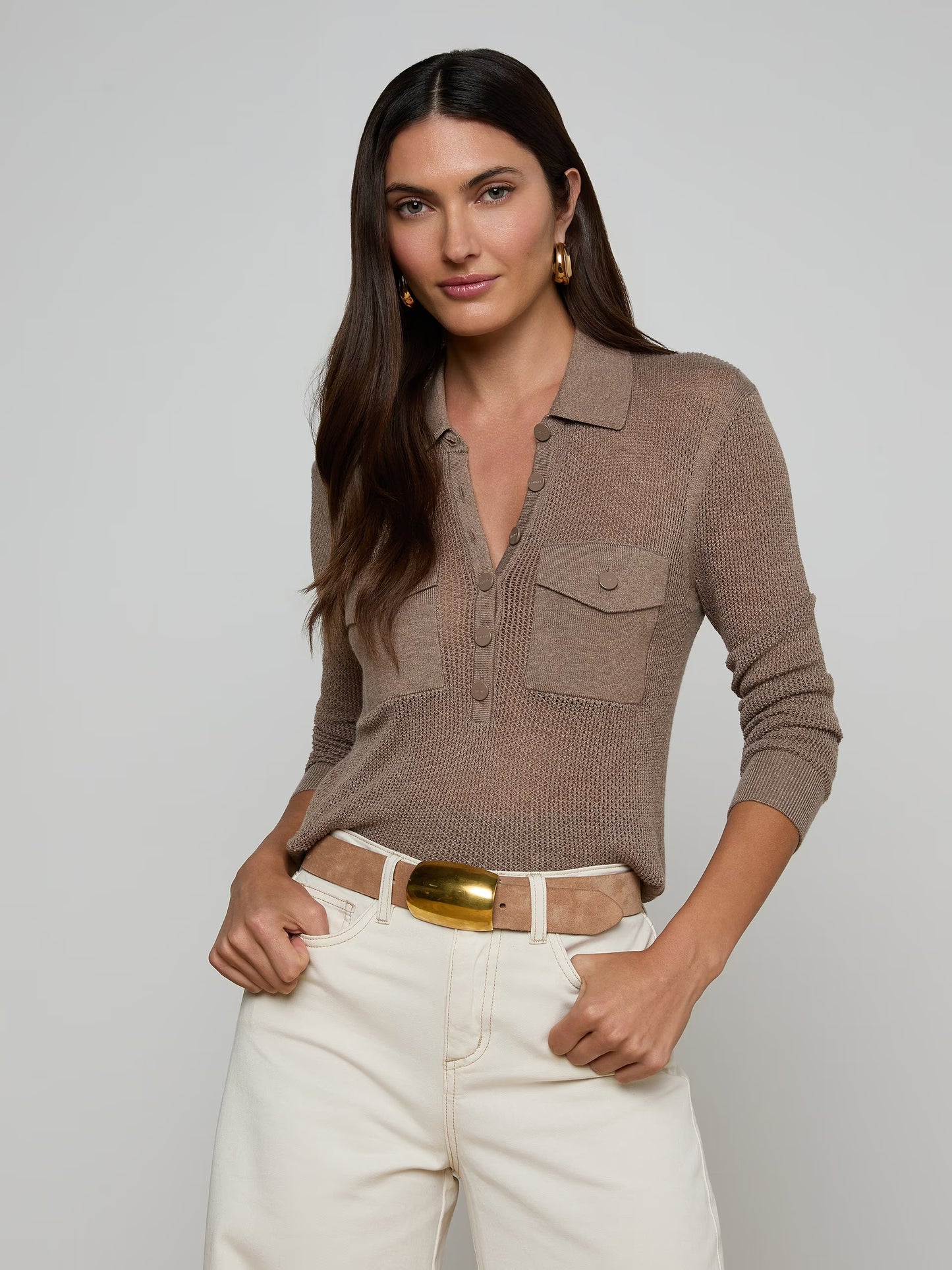 L'AGENCE| Pull 'Carine' | Taupe