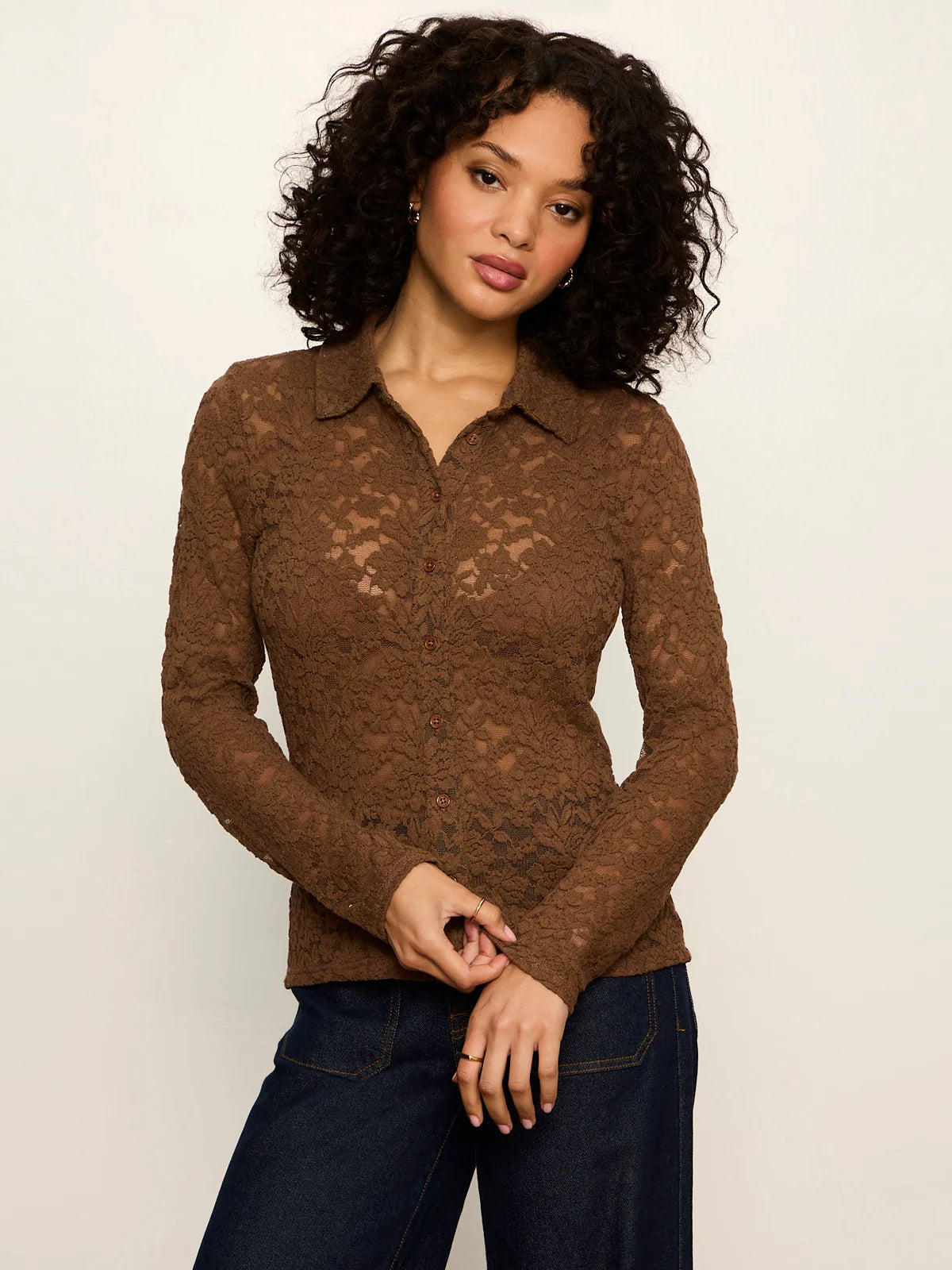 Sanctuary | Chemise en dentelle ' Dreamer' | Brun