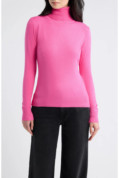 Dèluc | Pull à col roulé 'Silene' | Rose