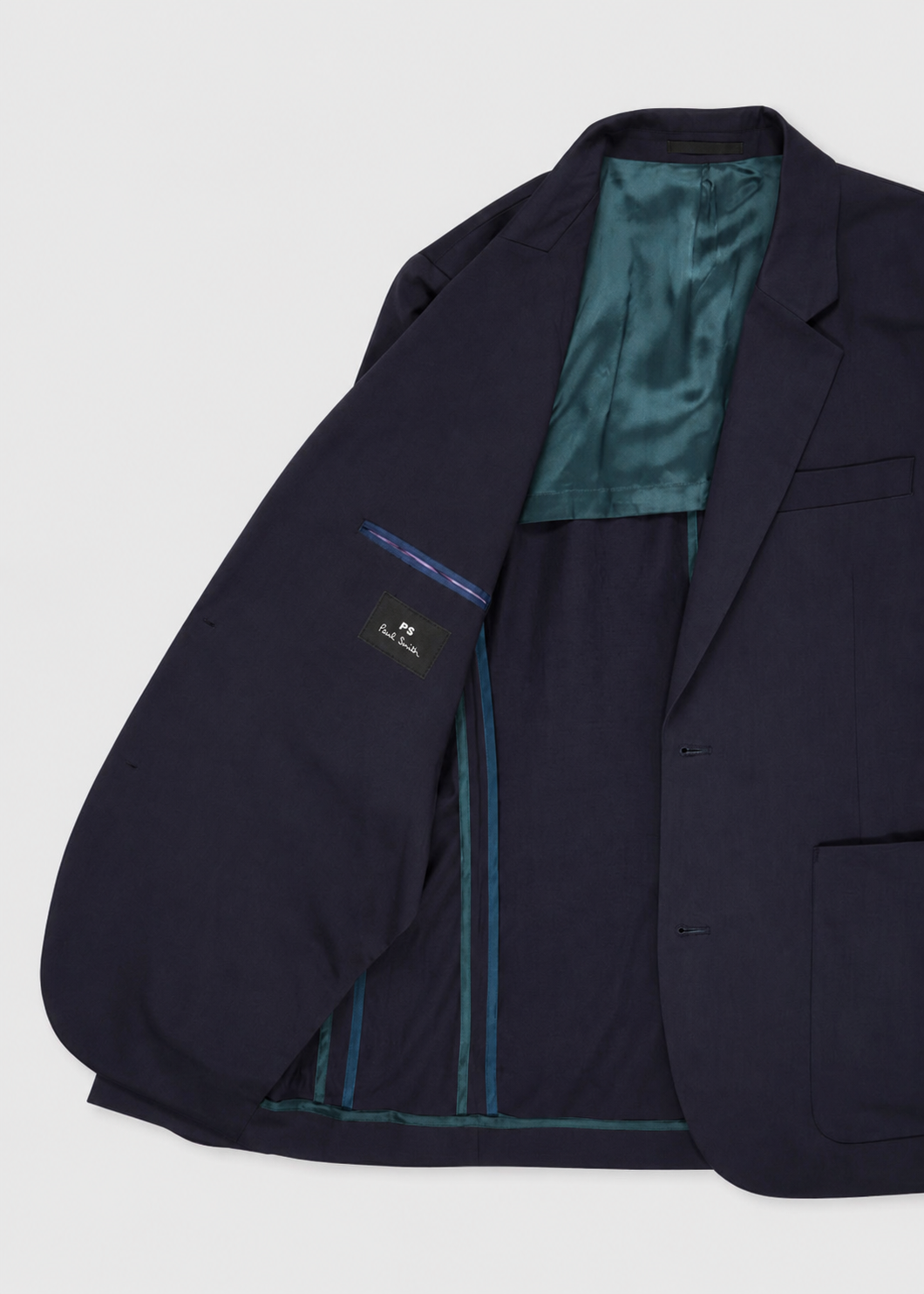 Paul Smith | Veston en satin de coton stretch - Bleu Marin