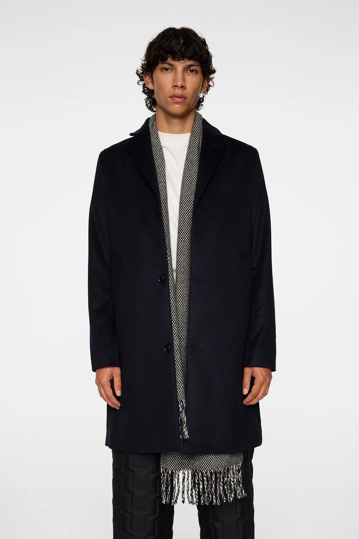 J.LINDEBERG | Manteau "August Melton" Cashemere  - Bleu Marine