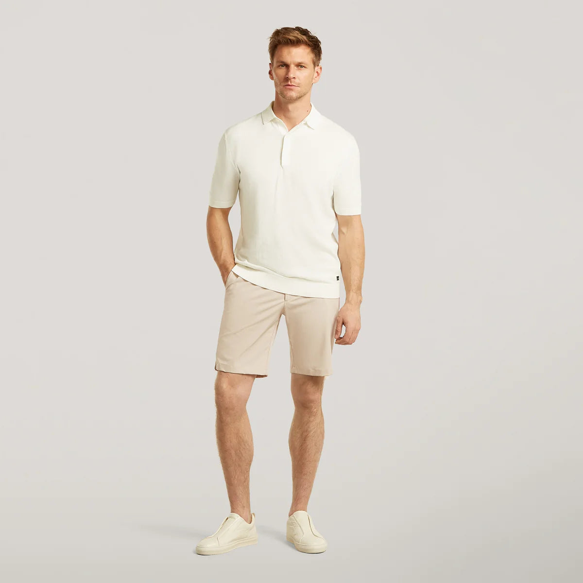 WAHTS | Polo en maille "Graham" - Blanc cassé