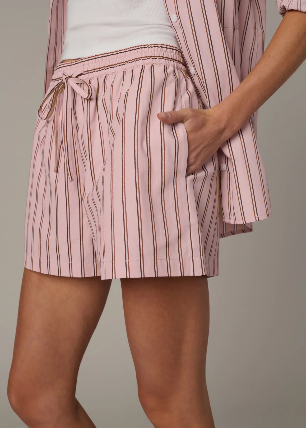 JOE'S | Le short boxer rayé | Rose/Marron