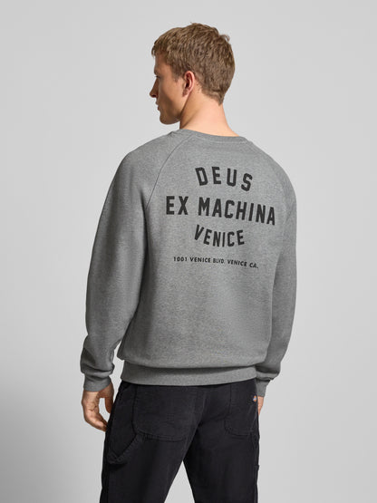 Deus Ex Machina | Sweat-shirt col rond  "Venice Address" - Gris chiné