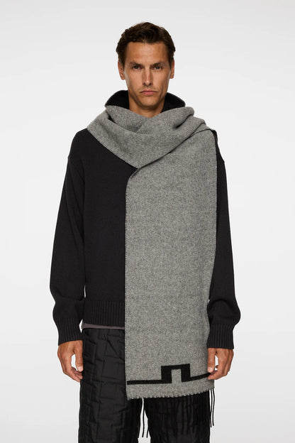 J.LINDEBERG | Écharpe double face Champ - Noir/Gris