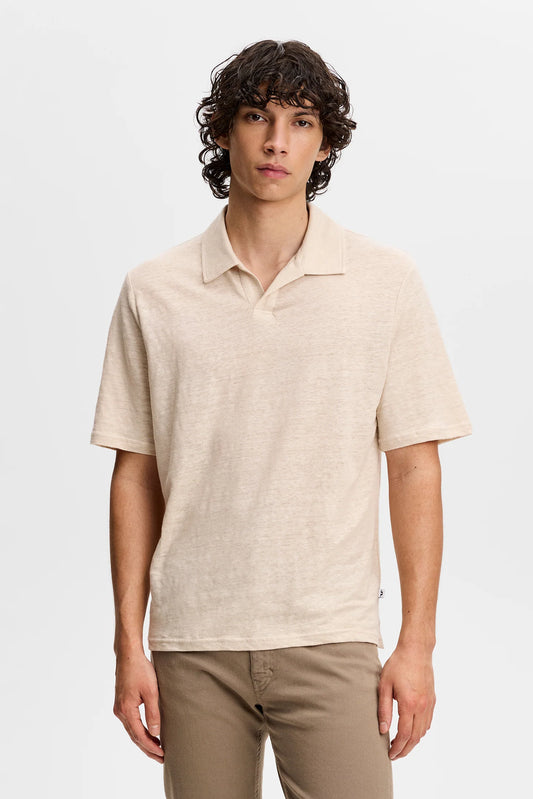 J.Lindeberg | polo à manches courtes en lin "Roy" - Beige