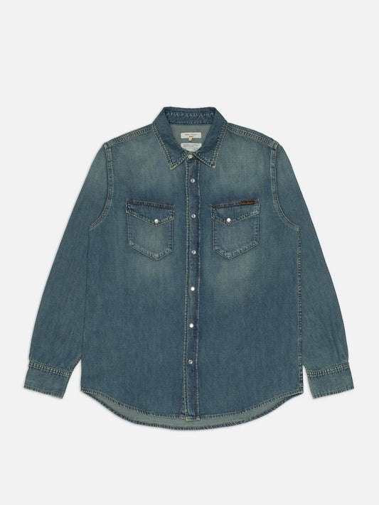 Nudie Jeans | Chemise en denim ''Gunnar'' - délavage sale
