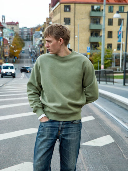 Nudie Jeans | Pull à col rond "HASSE" - Vert sauge