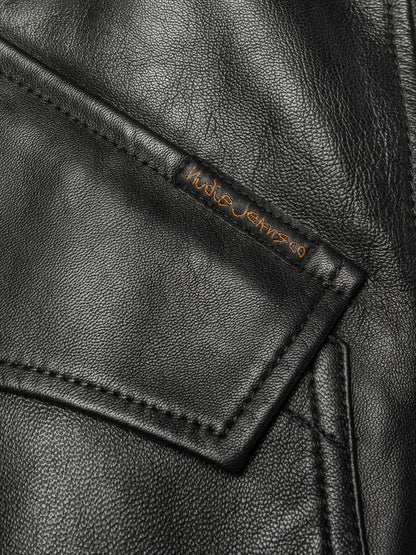 NUDIE JEANS | Manteau zippée Blake en cuir - Noir