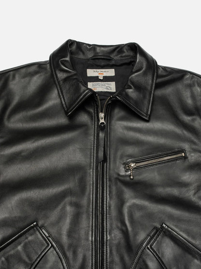 NUDIE JEANS | Manteau zippée Blake en cuir - Noir