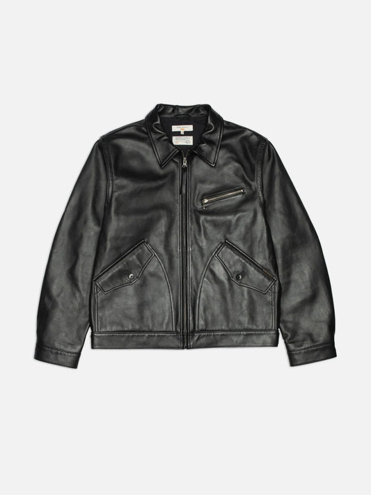 NUDIE JEANS | Manteau zippée Blake en cuir - Noir