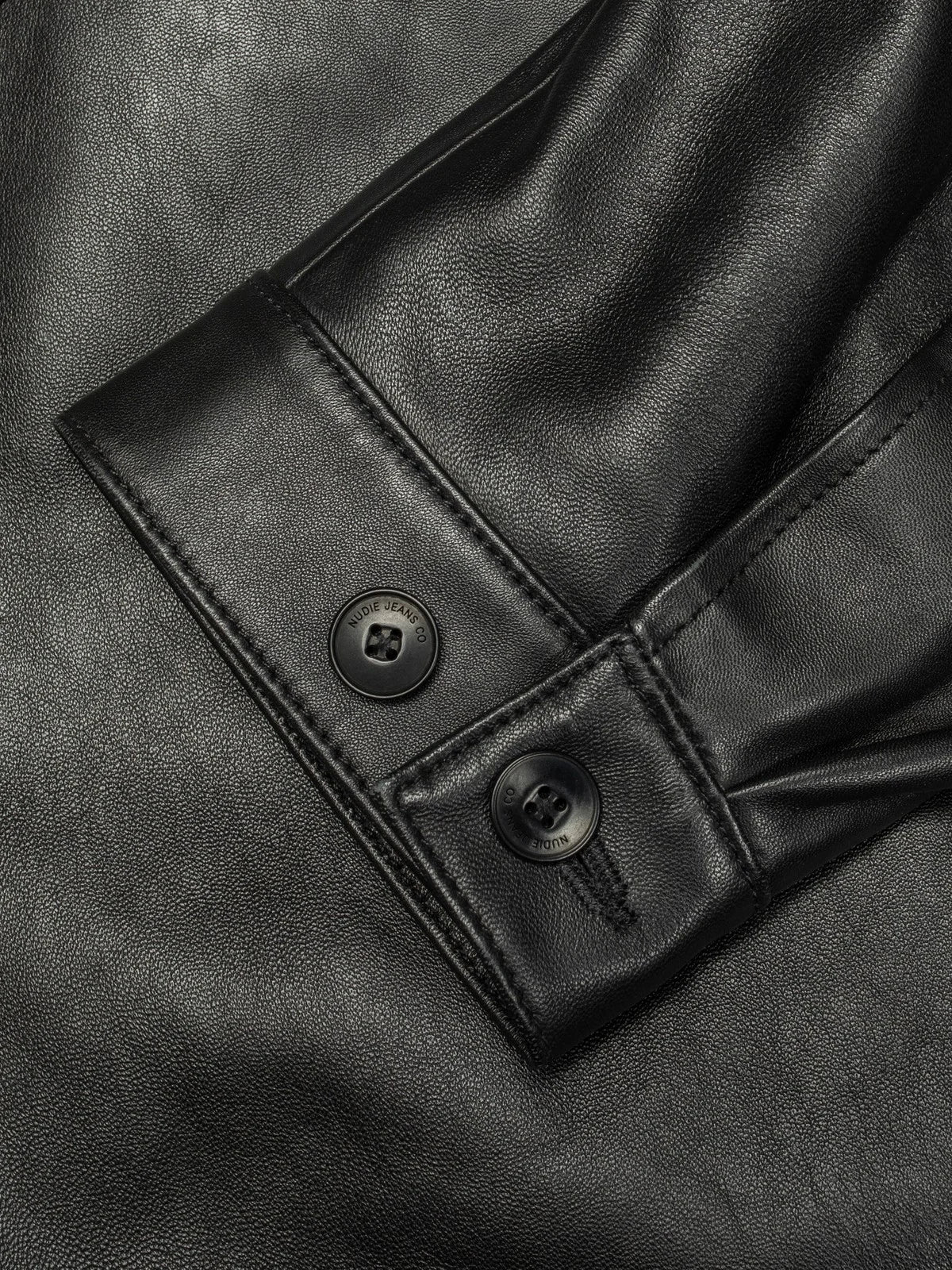 NUDIE JEANS | Manteau zippée Blake en cuir - Noir