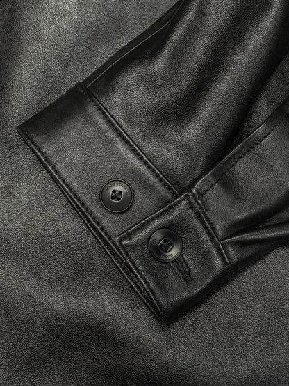 NUDIE JEANS | Manteau zippée Blake en cuir - Noir