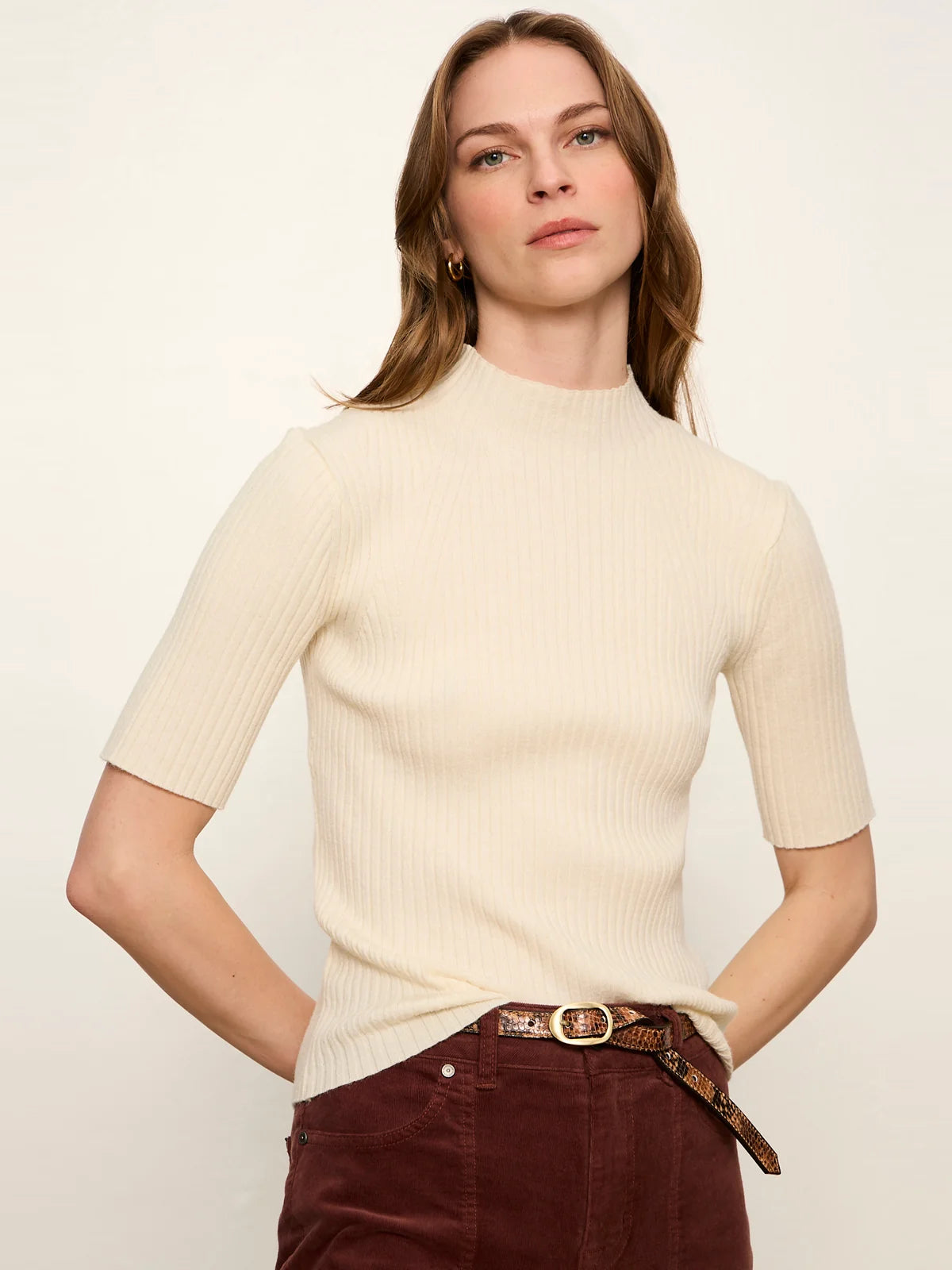 Sanctuary | Chandail à col haut  ' Ribbed' | Beige