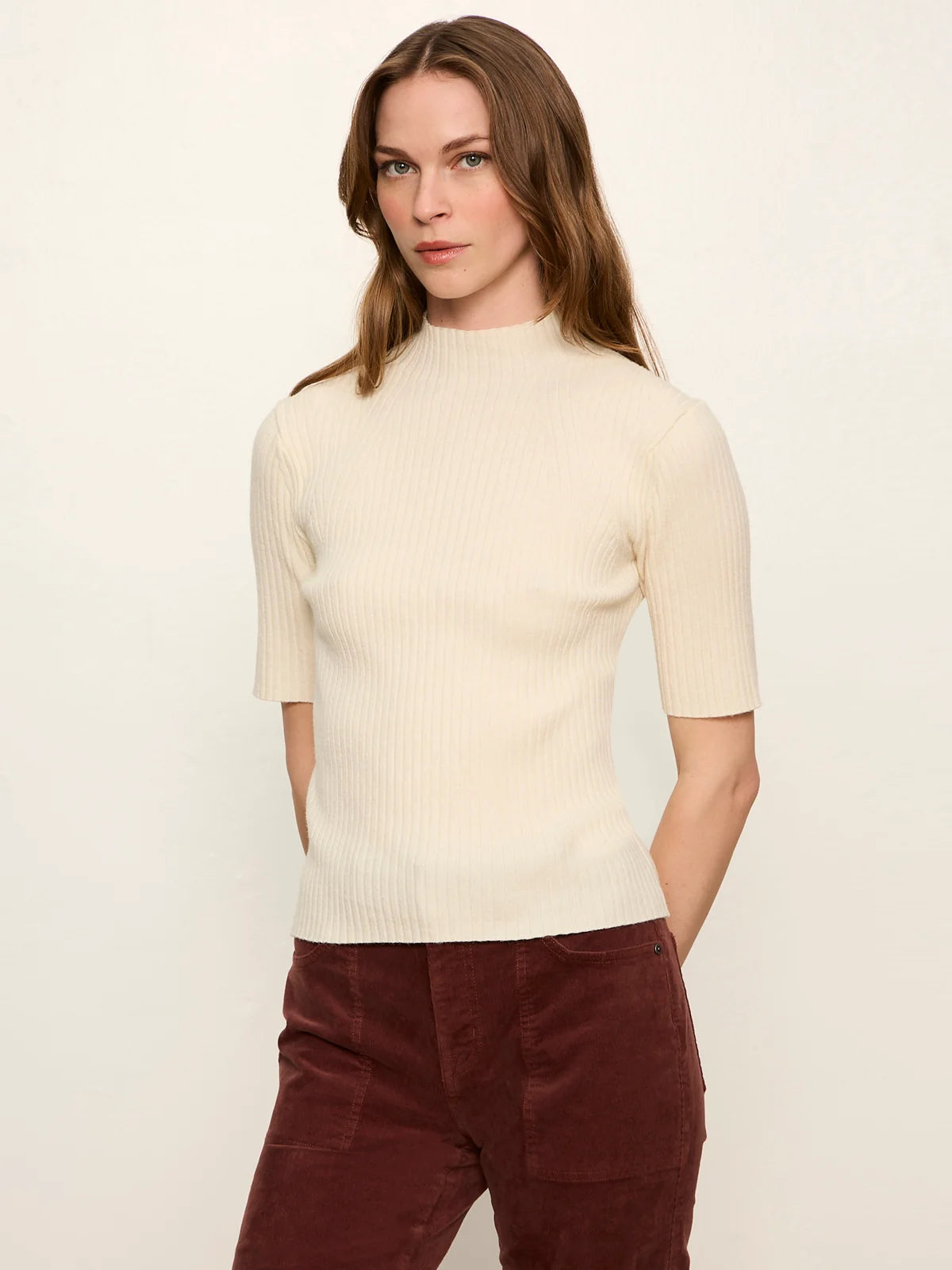 Sanctuary | Chandail à col haut  ' Ribbed' | Beige