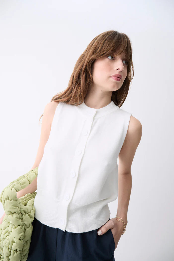Deluc | Cardigan sans manches - Blanc