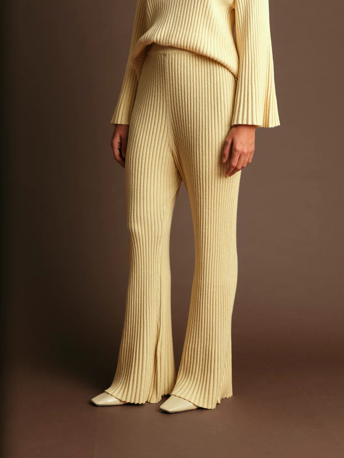 Deluc | Pantalon en maille "Noel"- Ecru mélangé