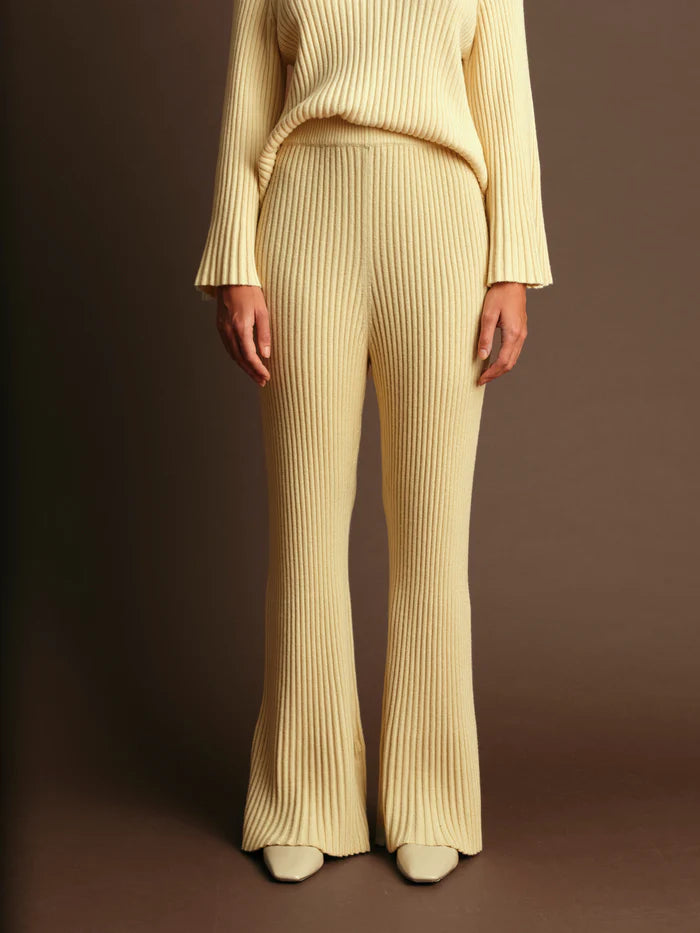 Deluc | Pantalon en maille "Noel"- Ecru mélangé