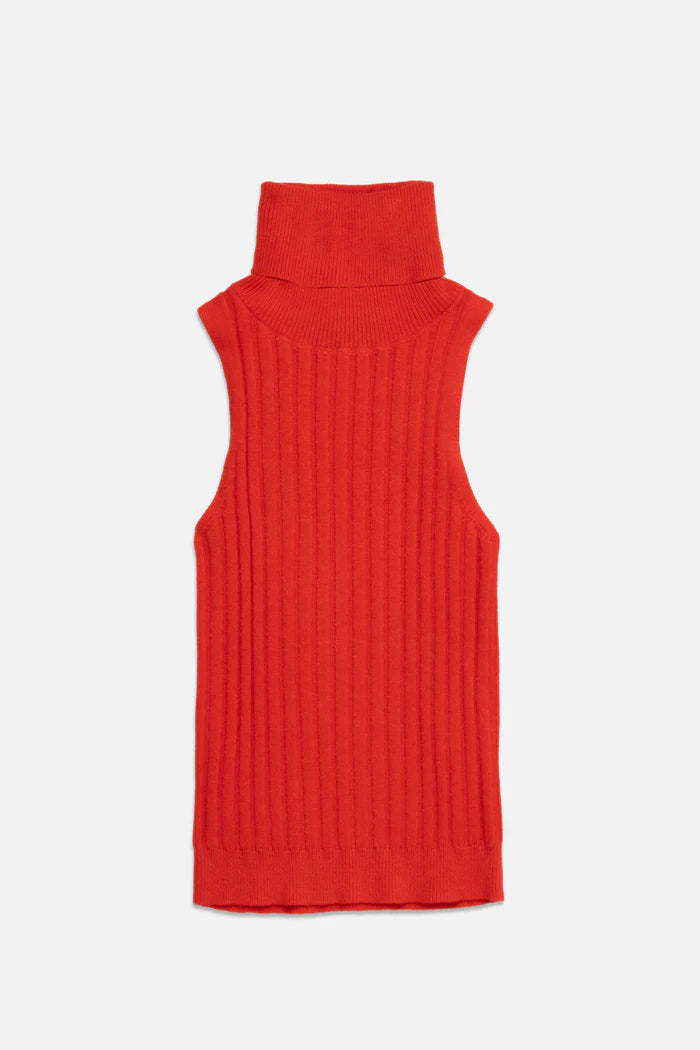 Deluc | Haut sans manches avec col roulé- Rouge