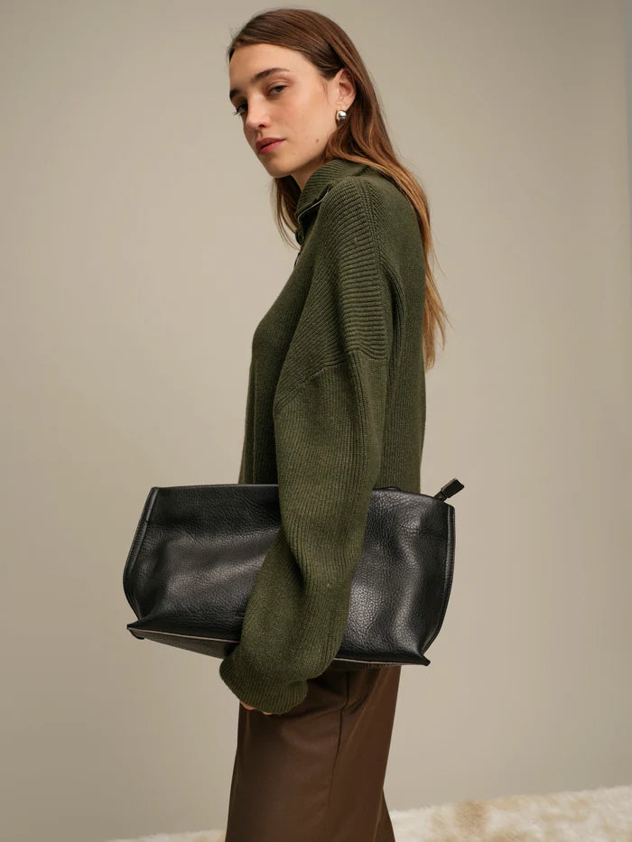 Deluc | Cardigan demi-zip en maille "Spencer"- Vert forêt