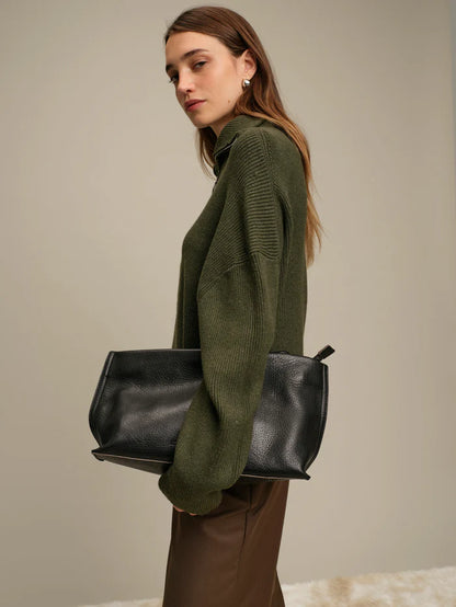 Deluc | Cardigan demi-zip en maille "Spencer"- Vert forêt