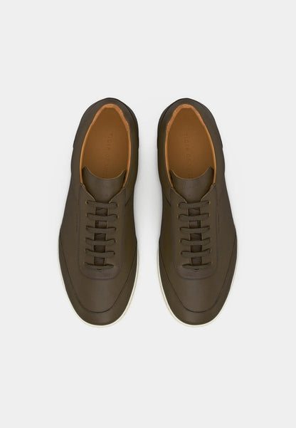Tiger of Sweden | Baskets basses en suir ''CIENCI''   - Brun sawgrass