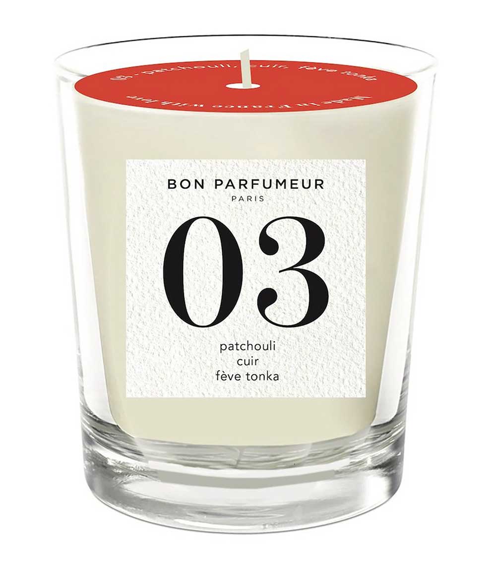 Bon Parfumeur | Bougie 03 Patchouli, Cuir et Fèves de Tonka
