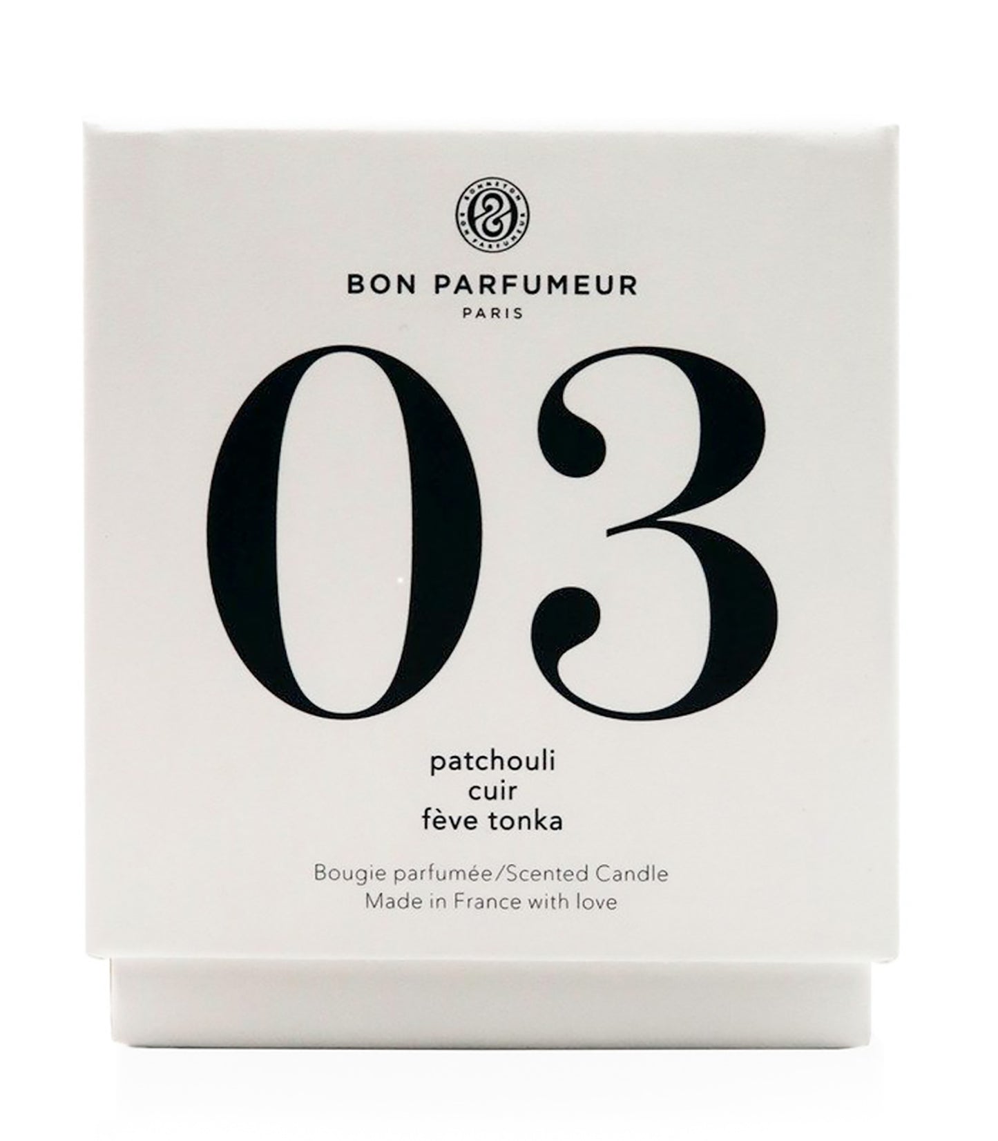 Bon Parfumeur | Bougie 03 Patchouli, Cuir et Fèves de Tonka