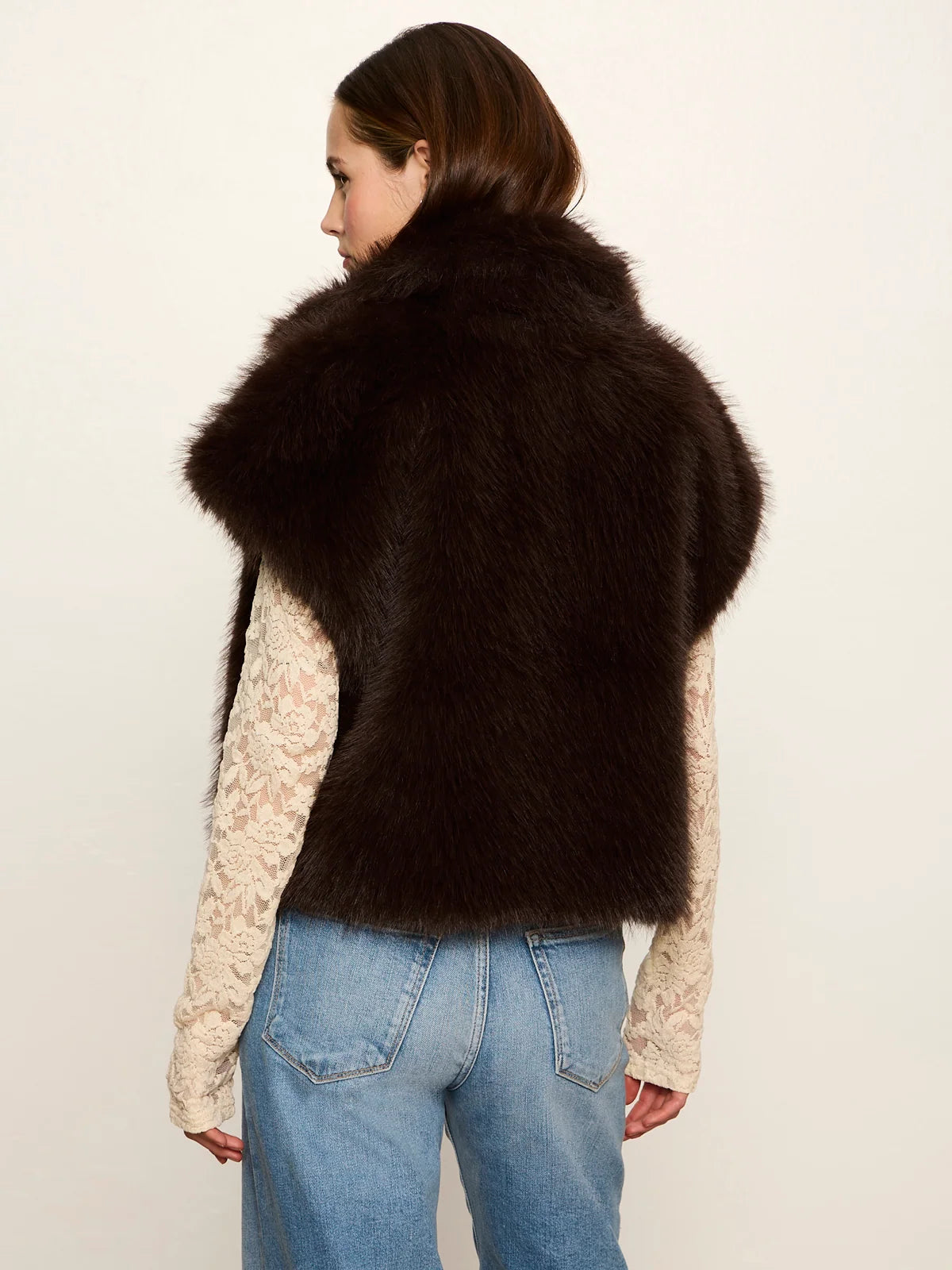 Sanctuary | Veste en fourrure soyeuse 'Silky' | Espresso Martini