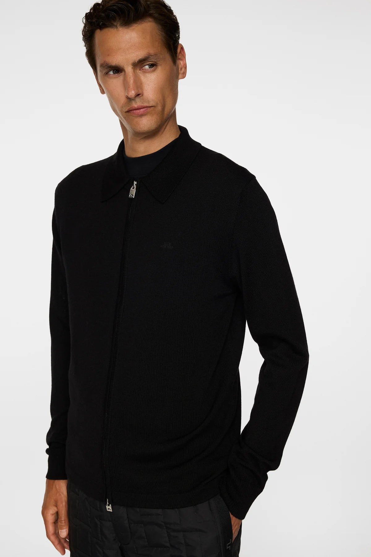 J.LINDEBERG | Pull "Kaleb" Merino Zip - Noir