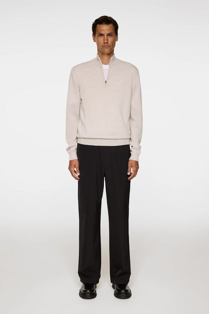 J.LINDEBERG | Pull "Kiyan" Merino Quarter Zip - Beige