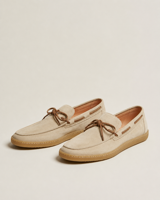 Astorflex | Mocassins ''Rivaflex'' en daim - Écru