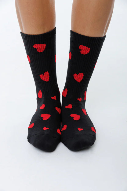 LIMLIM |  Chaussettes côtelées avec grand motif cœur