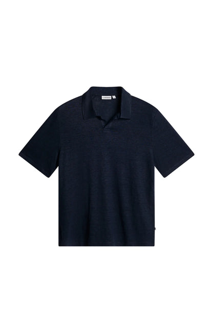 J.Lindeberg | polo à manches courtes en lin "Roy" - Bleu marin