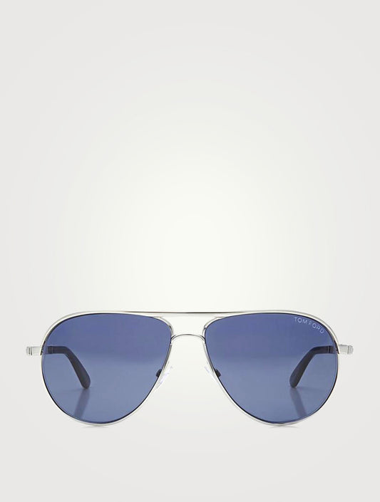 Tom Ford  |  Lunettes de soleil aviateur Marko - Argent / Bleu