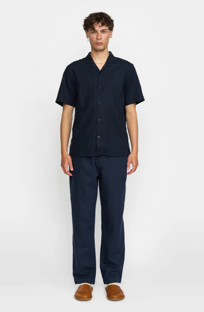 Revolution | Chemise cubaine en lin et coton - Marine