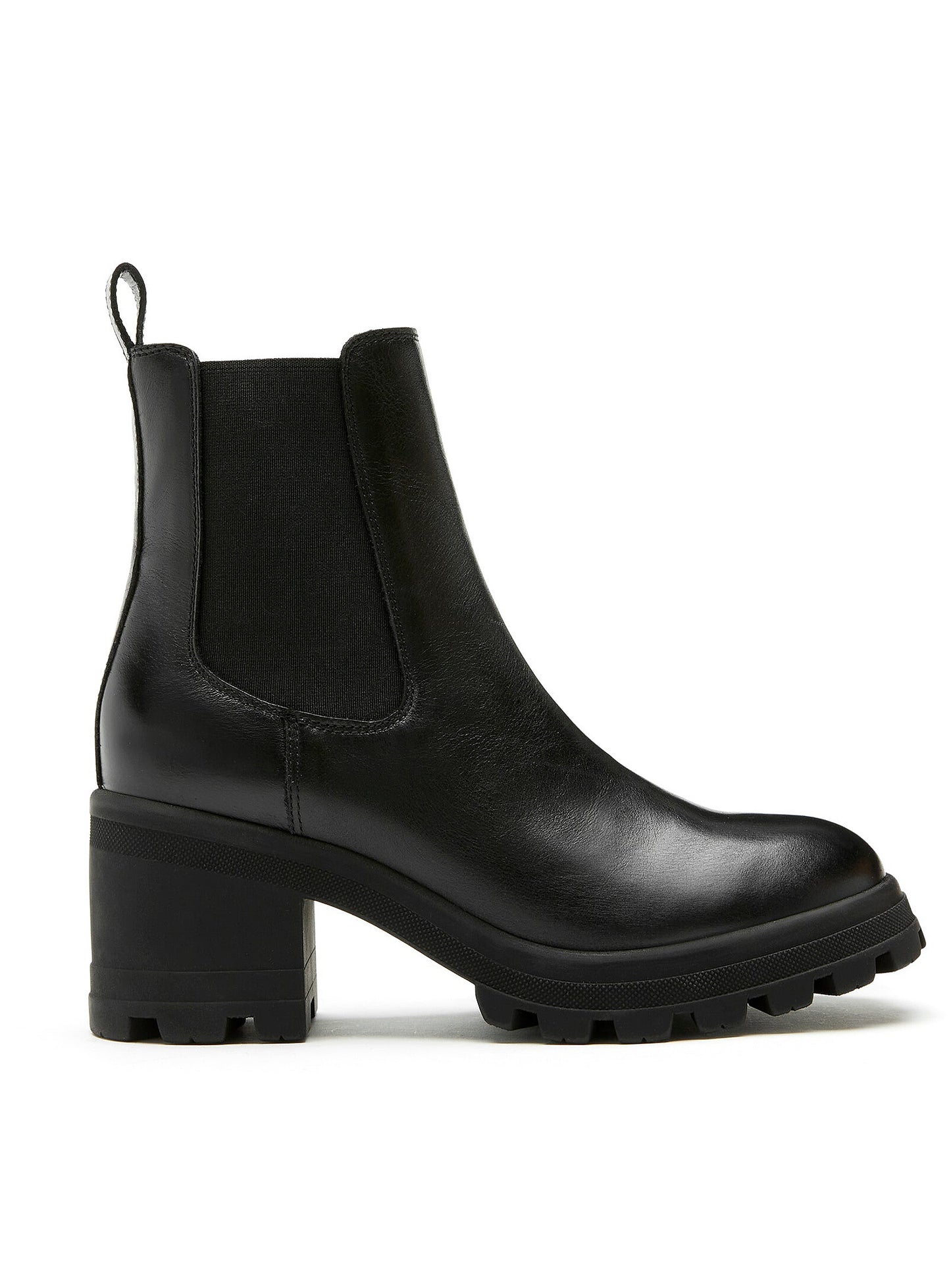 Sister X Soeur | La botte Chelsea crantée ''Ryanna'' en cuir - Noir