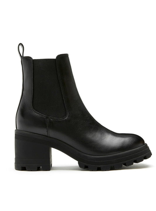 Sister X Soeur | La botte Chelsea crantée ''Ryanna'' en cuir - Noir