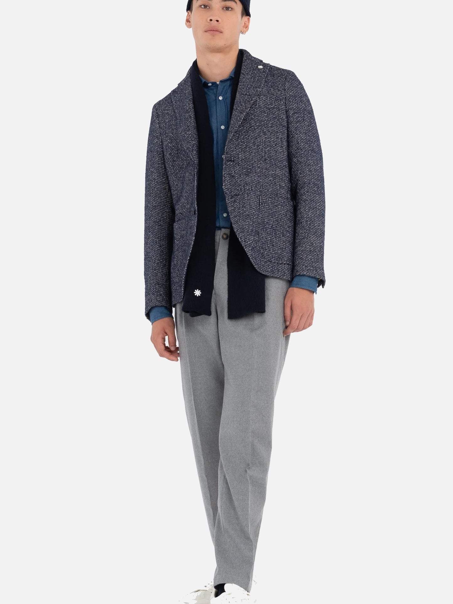 Manuel Ritz | Veston En Tweed - Bleu et Maron