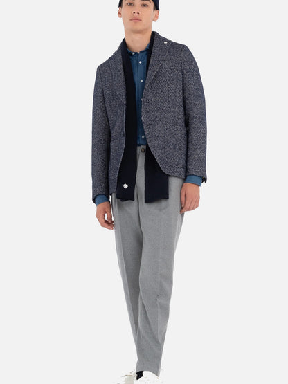 Manuel Ritz | Veston En Tweed - Bleu et Maron