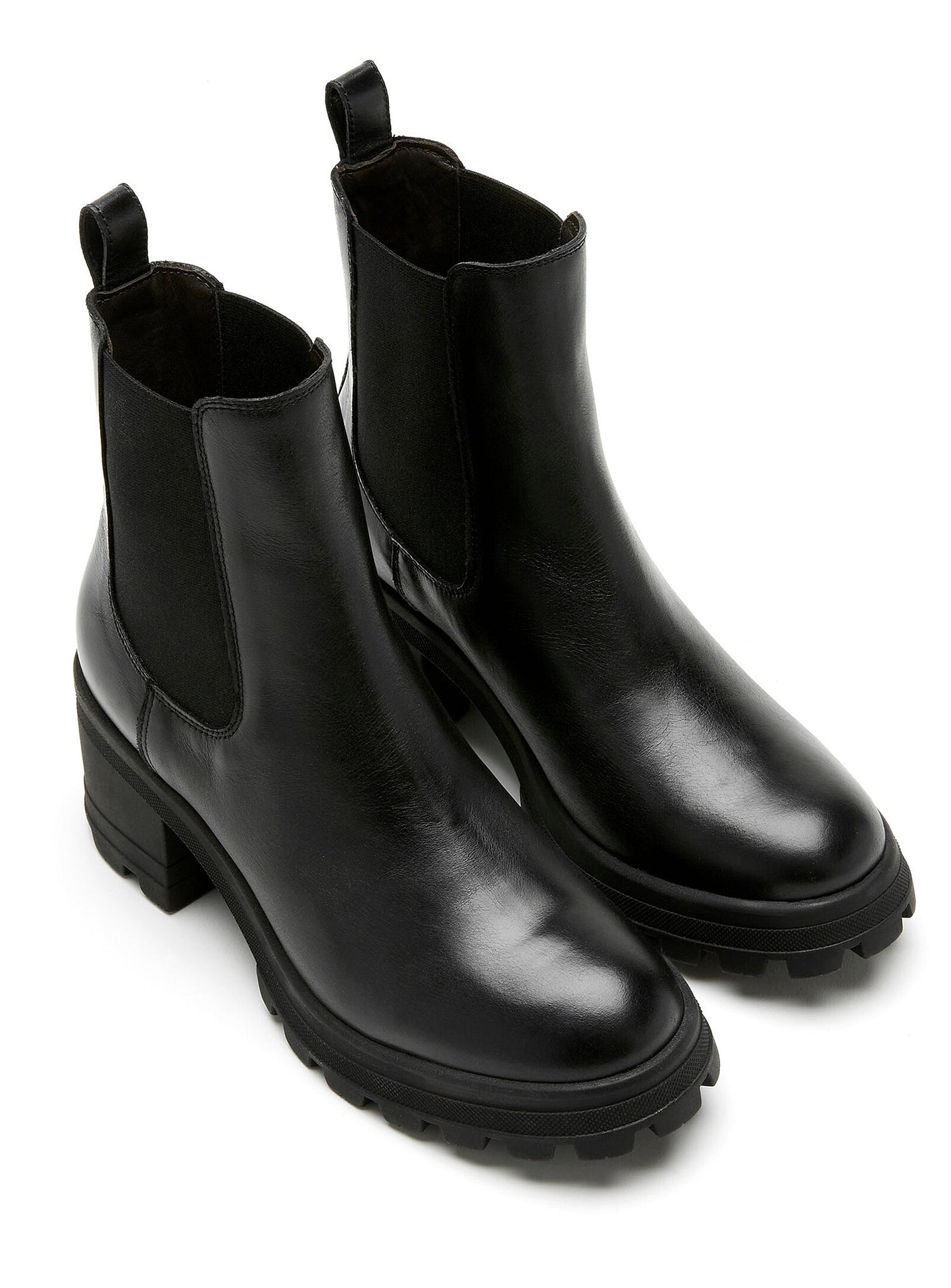 Sister X Soeur | La botte Chelsea crantée ''Ryanna'' en cuir - Noir