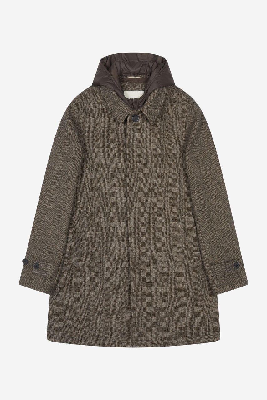 AT.P.CO | Manteau ''Martinez'' chevrons capuche amovible - Marron