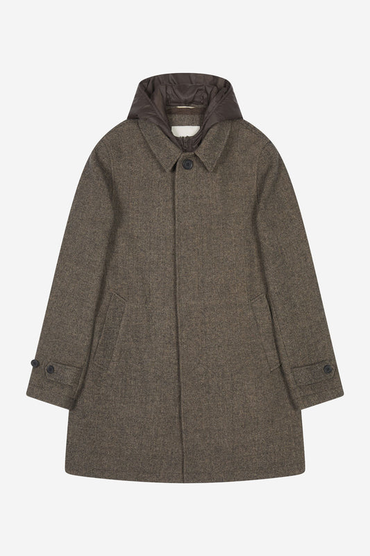 AT.P.CO | Manteau ''Martinez'' chevrons capuche amovible - Marron