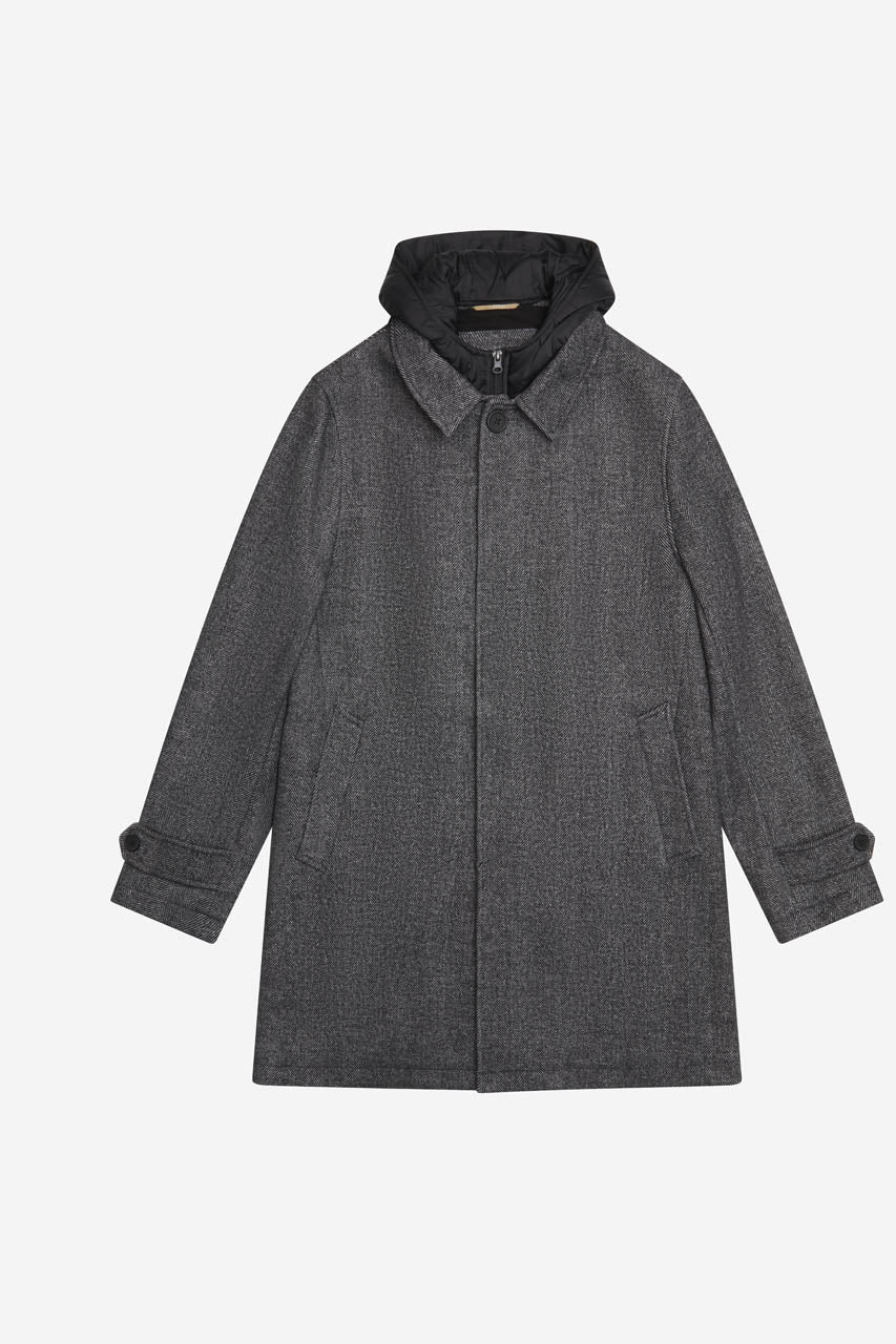 AT.P.CO | Manteau ''Martinez'' chevrons capuche amovible - Gris