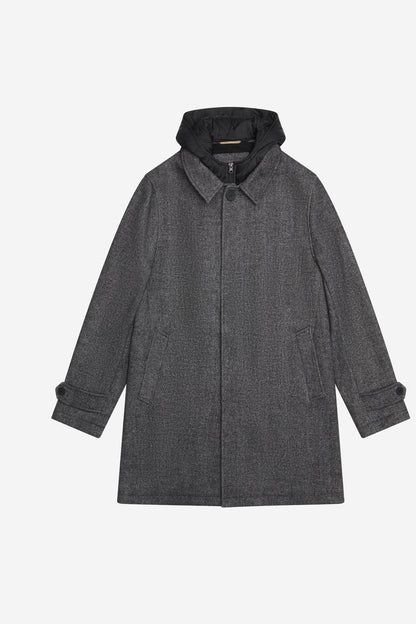 AT.P.CO | Manteau ''Martinez'' chevrons capuche amovible - Gris