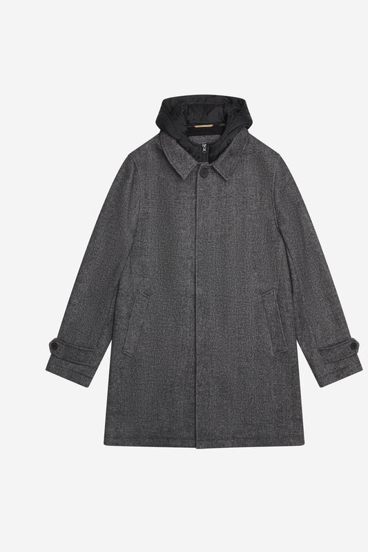 AT.P.CO | Manteau ''Martinez'' chevrons capuche amovible - Gris