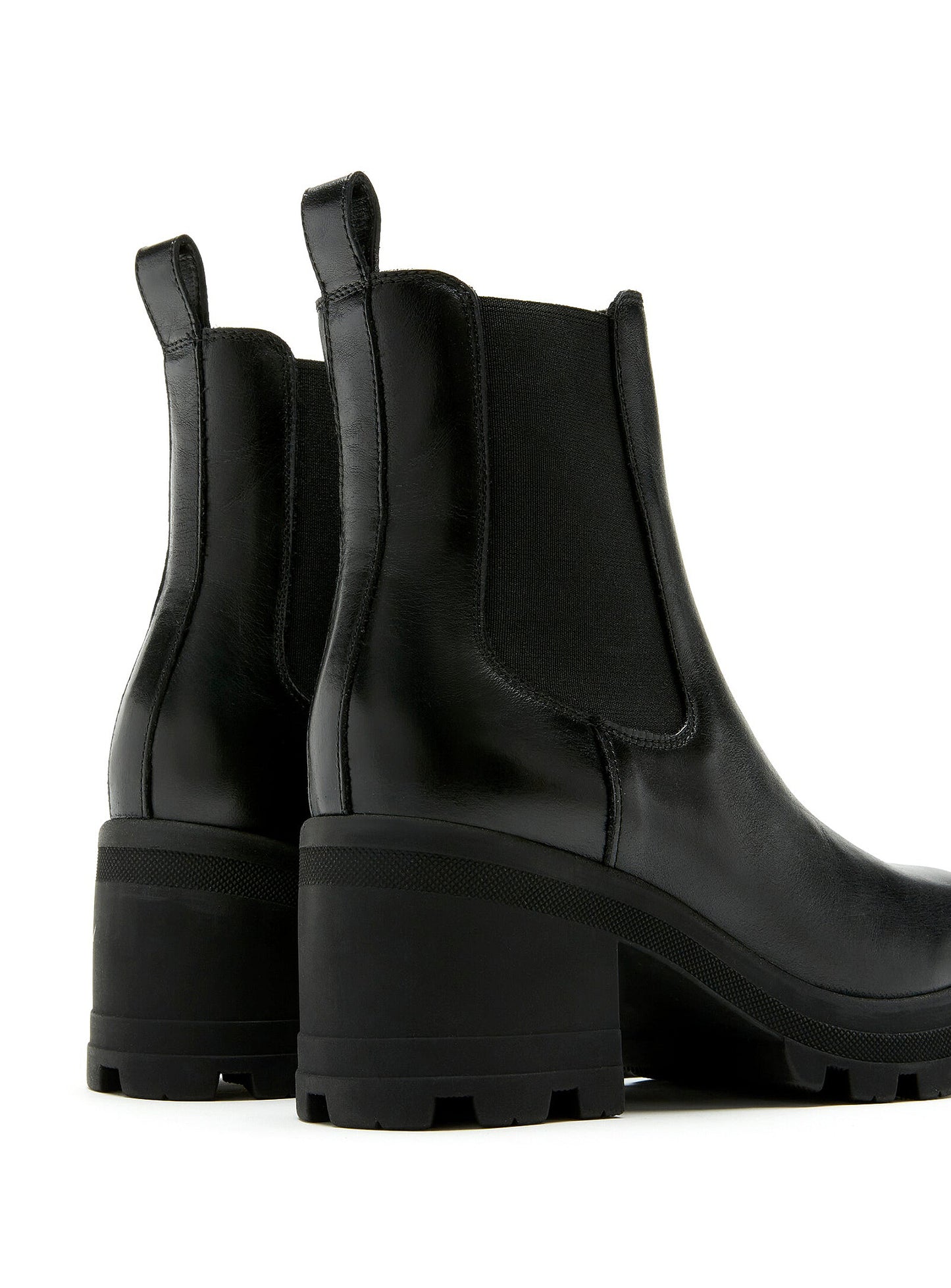Sister X Soeur | La botte Chelsea crantée ''Ryanna'' en cuir - Noir