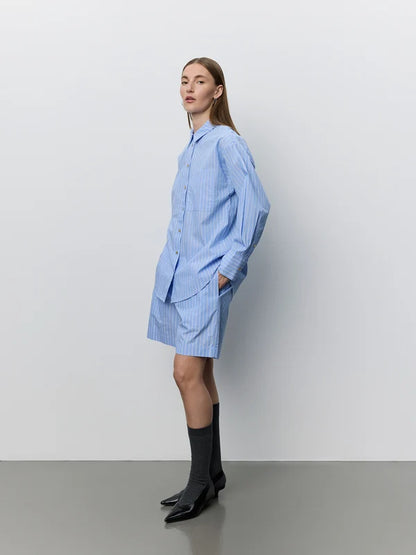 SOFIE SCHNOOR | Chemise "Adalenesw"- Bleu à rayures blanches