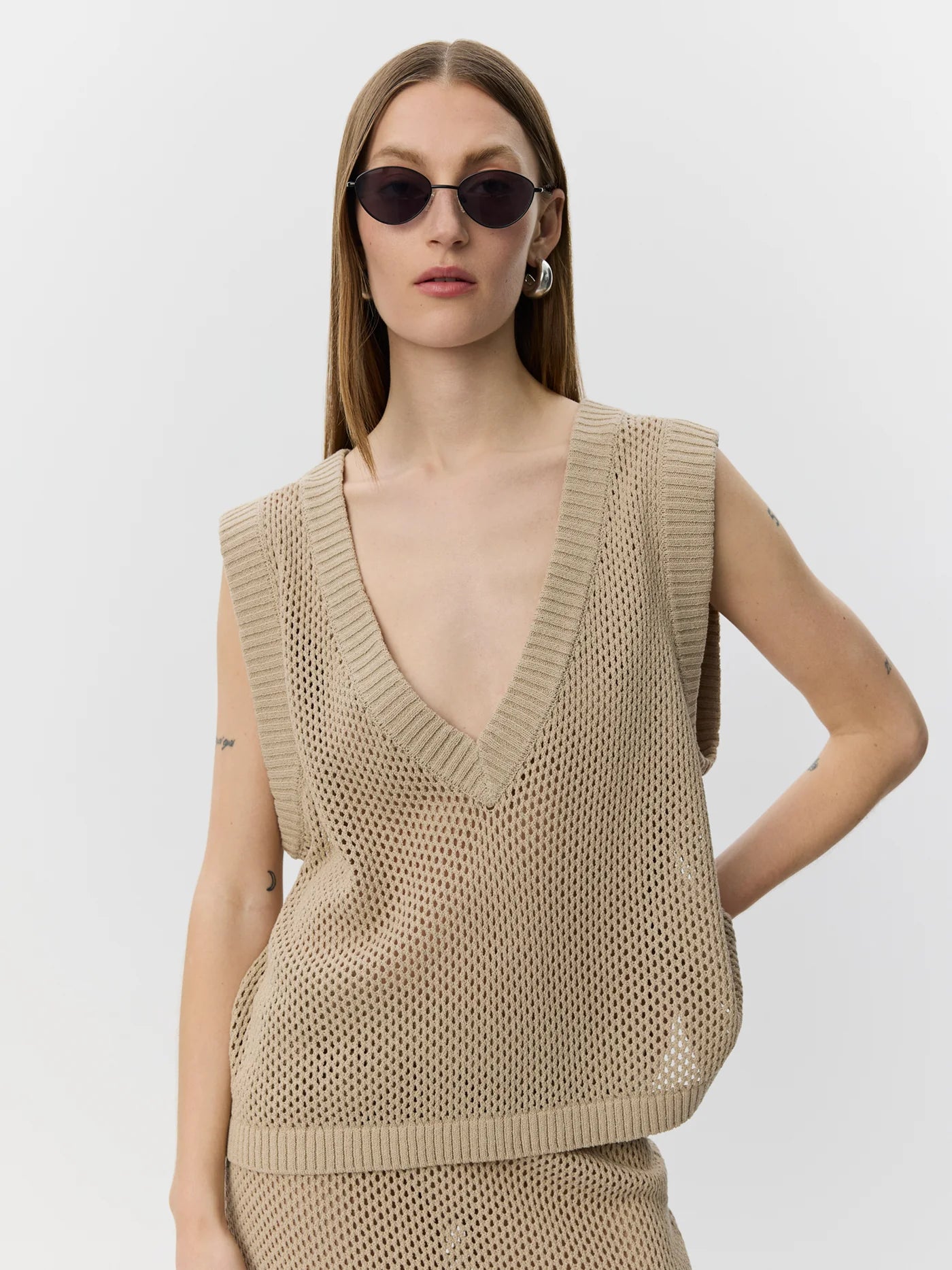 SOFIE SCHNOOR | Gilet en tricot "AELLESW"  - Beige