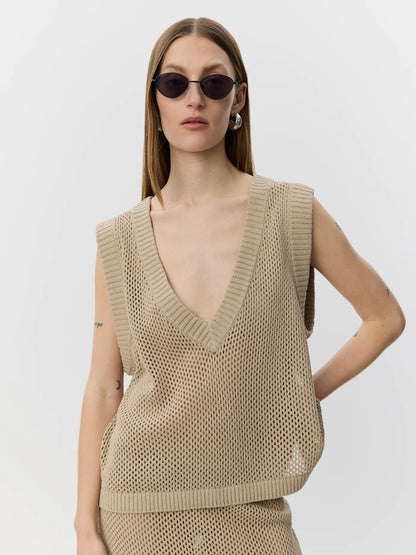 SOFIE SCHNOOR | Gilet en tricot "AELLESW"  - Beige